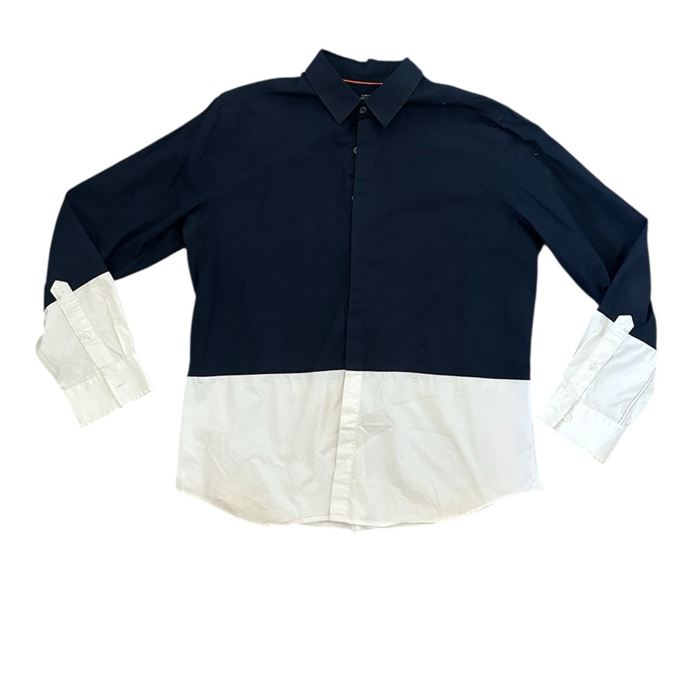 Stylish Blue and White Men's Button Down Shirt